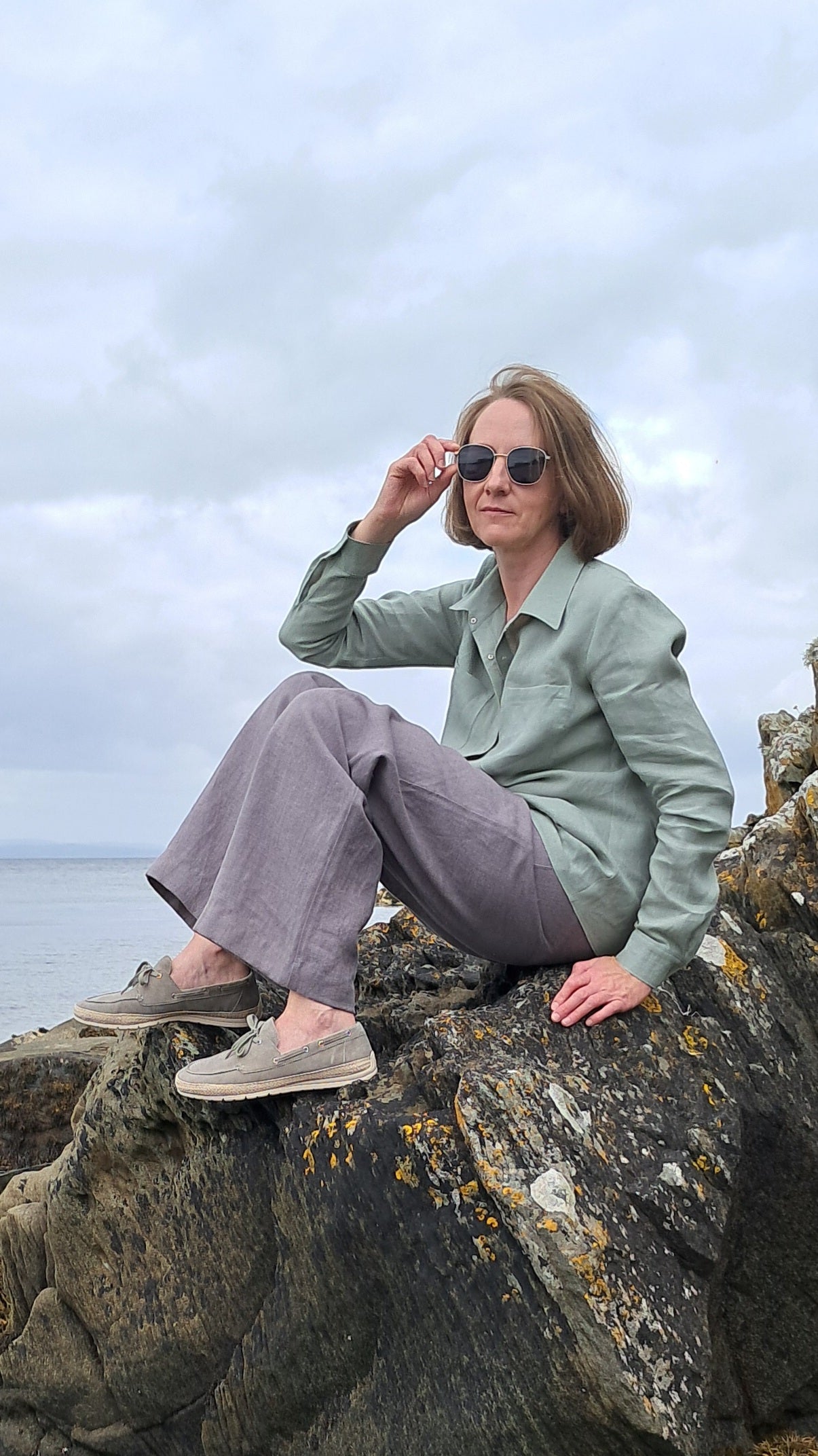 Linen Shirt with Press Fasteners