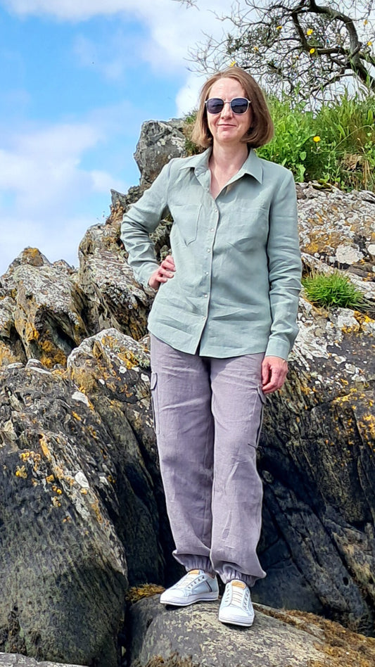 Linen Shirt with Press Fasteners