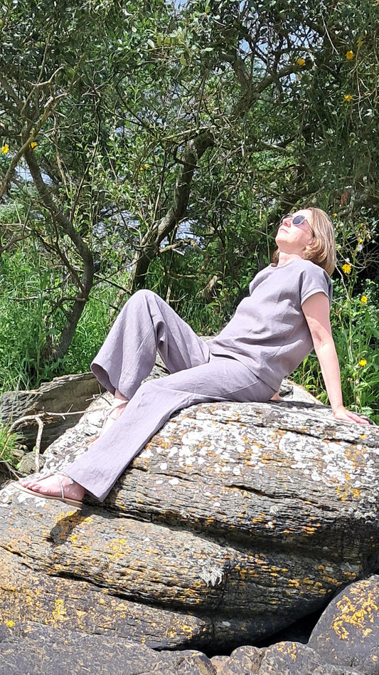 Wide-Leg Linen Trousers