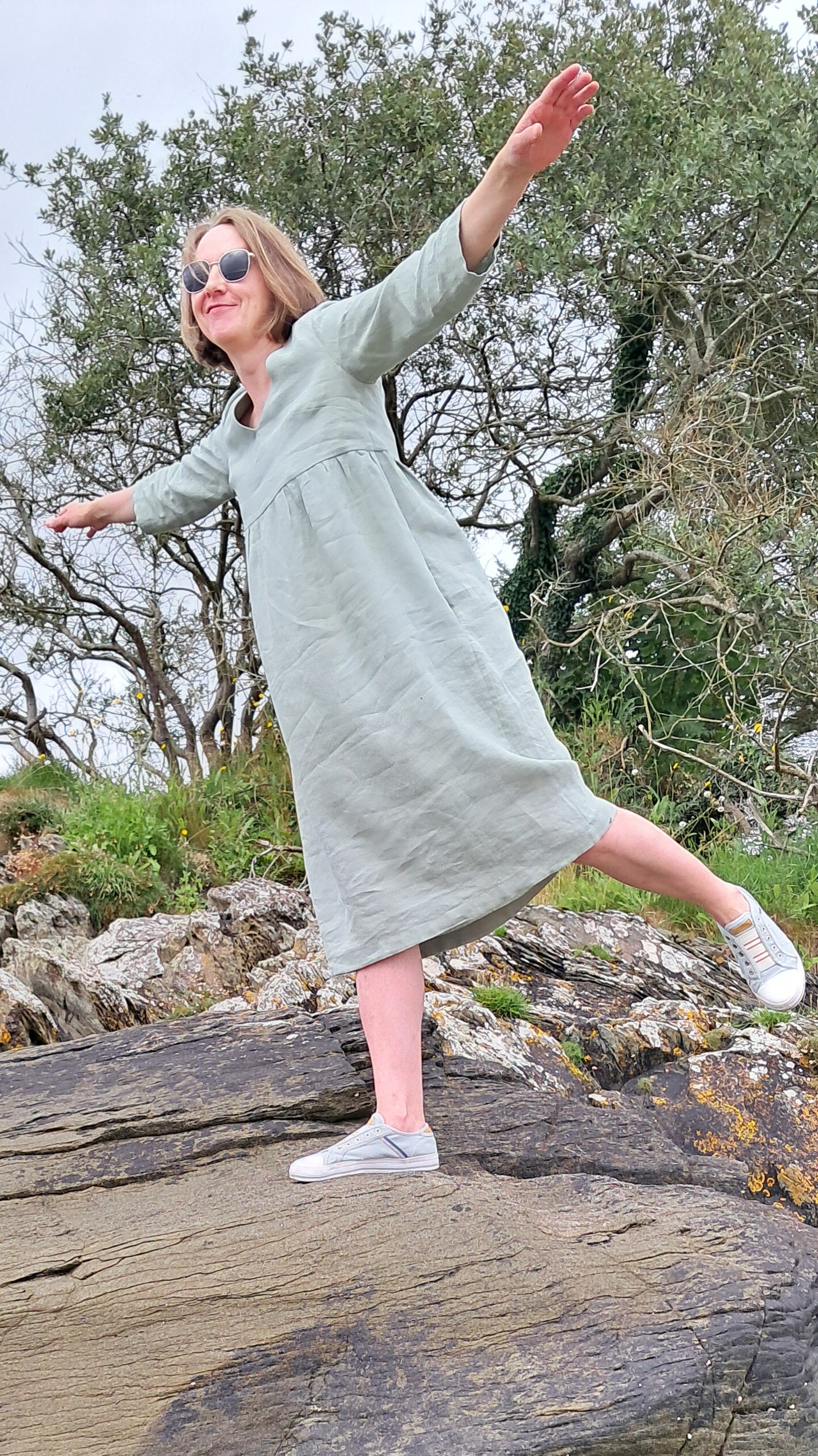 Relaxed Linen Midi Dress