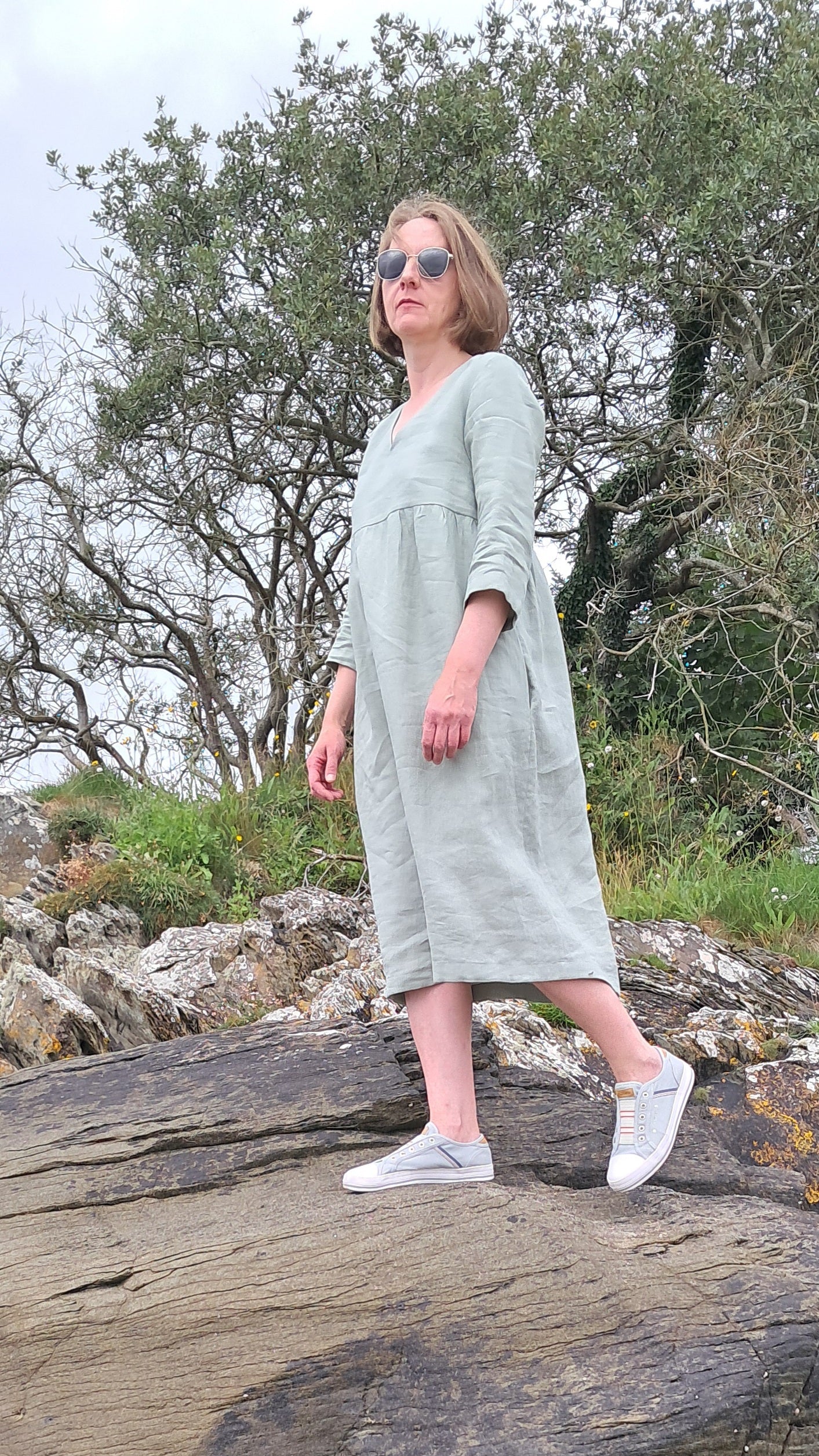 Relaxed Linen Midi Dress