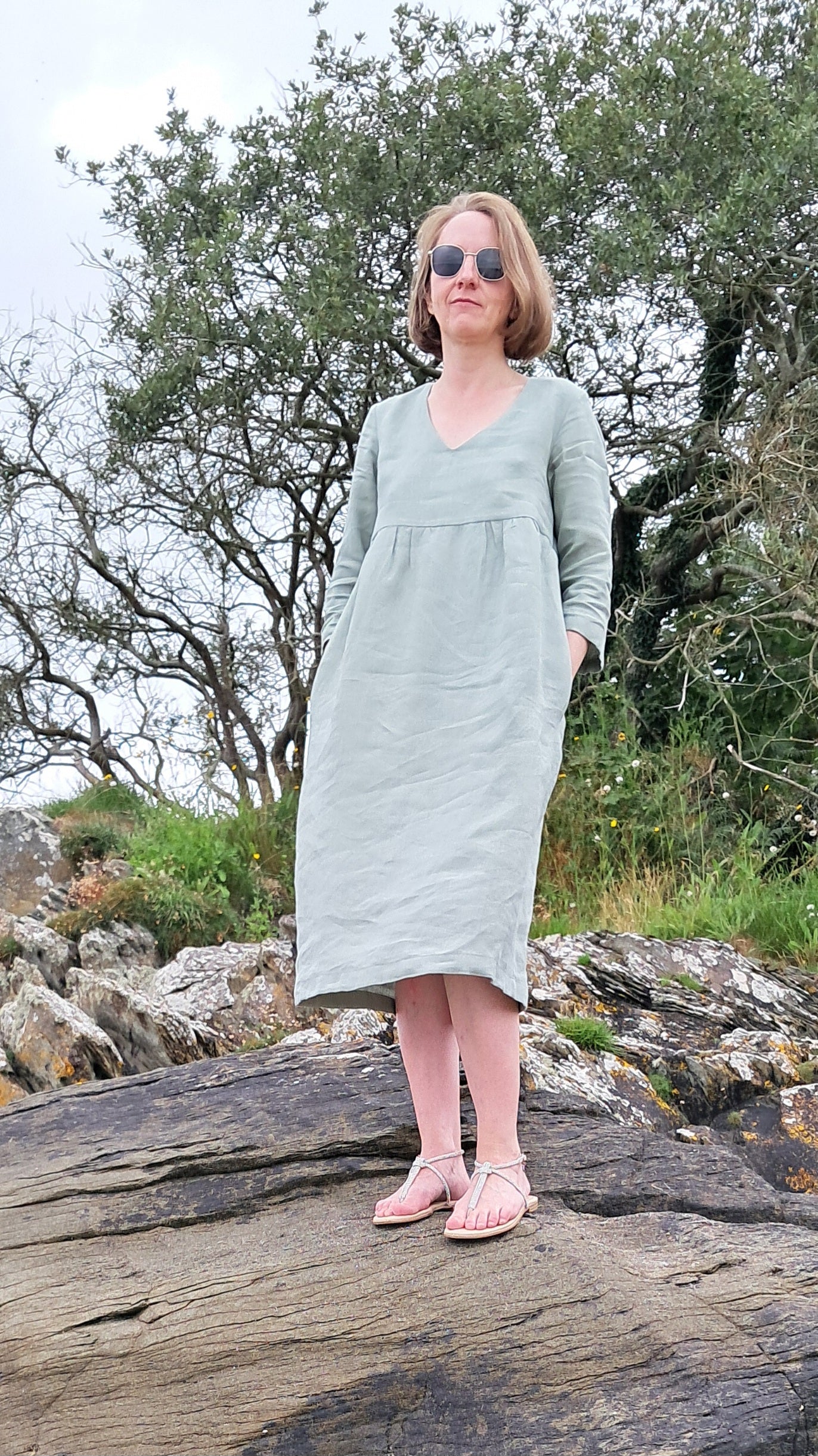 Relaxed Linen Midi Dress