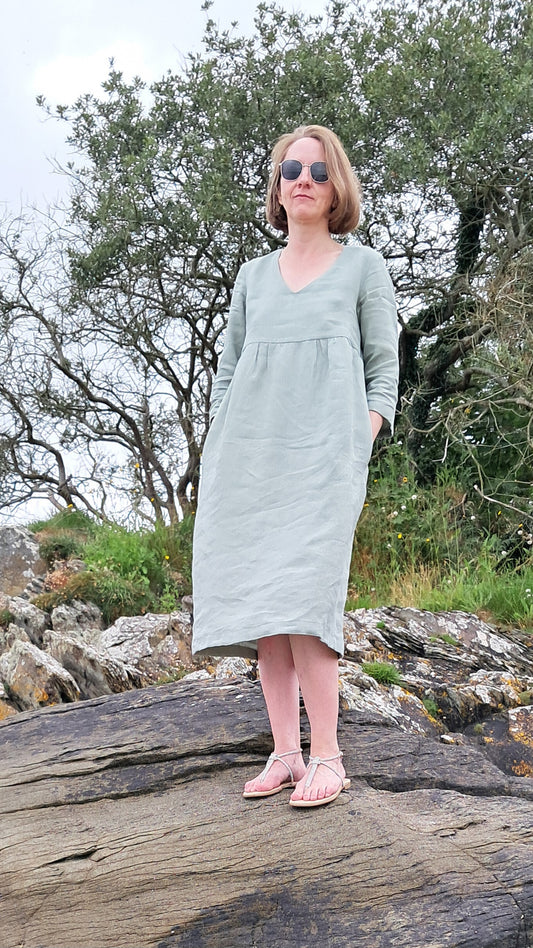 Relaxed Linen Midi Dress